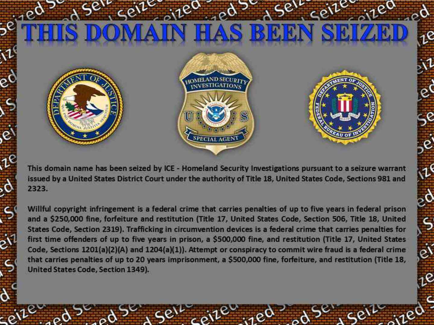 现在SXOS官网的域名已被ICE-美国国土安全局没收